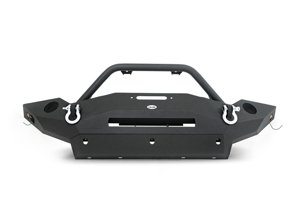 Dv8 Offroad Fbshtb-18 Front Bumper Fits 2007-2018 compatible with Jeep Wrangler Jk Full Size Winch Mount Included Integrated Bull Bar Auxiliary Light Cutouts FBSHTB-18