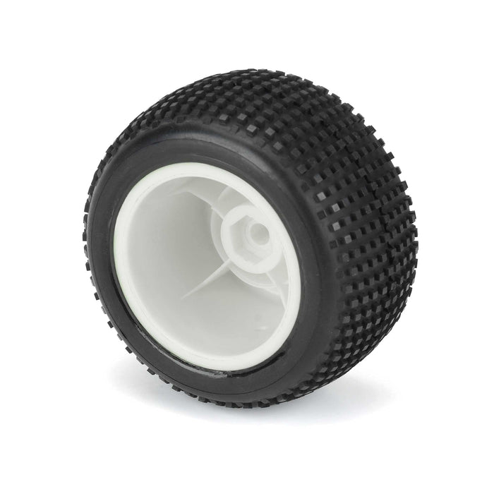 Pro-Line Racing 1/18 Hole Shot Front/Rear Mini-T Tires Mounted 8mm White Wheels 2 PRO1017713