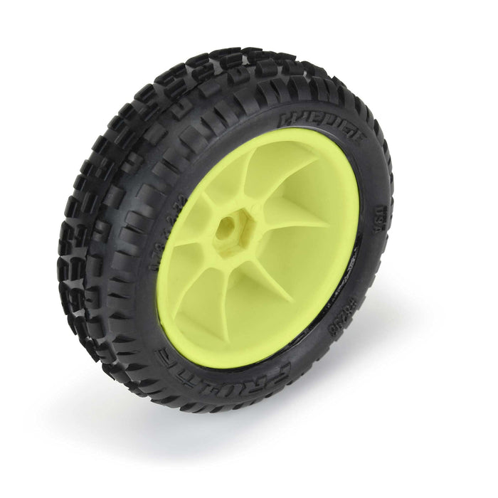 Pro-Line Racing Wedge Carpet Tires MTD Yellow Mini-B Front PRO829812