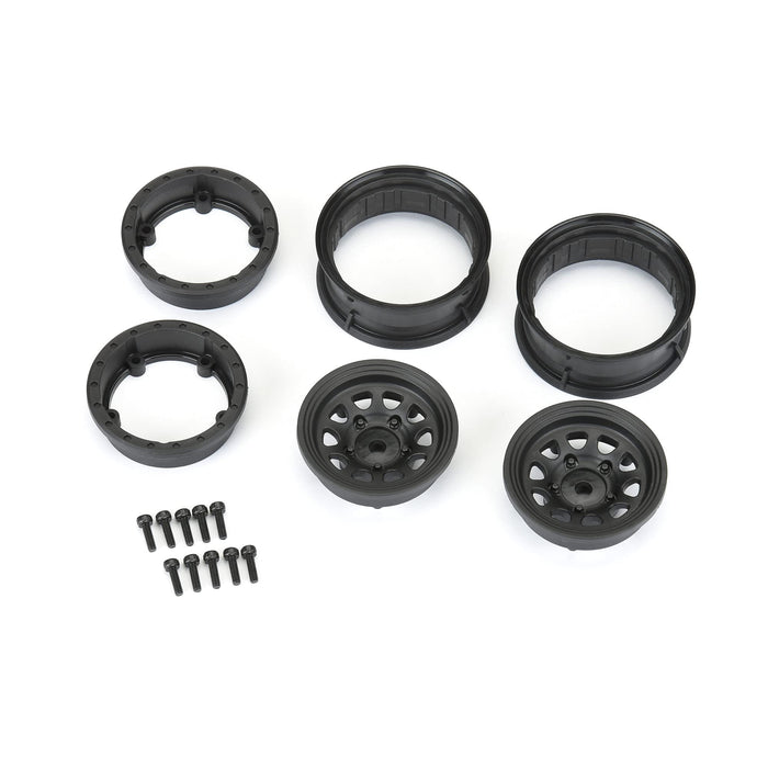 Pro-Line Racing 1/10 Keystone Front/Rear 1.55" 12mm Rock Crawler Wheels 2 Black PRO279703