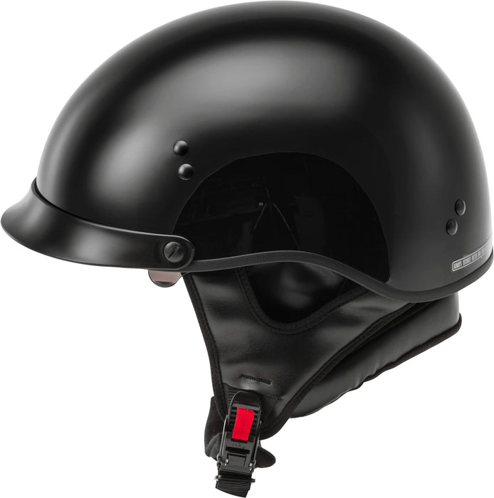 Gmax Hh-65 Full Dressed Motorcycle Street Half Helemet (Black, Large) H9650025