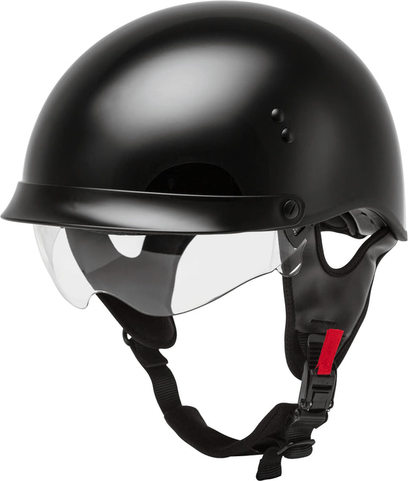 Gmax Hh-65 Full Dressed Motorcycle Street Half Helemet (Black, Large) H9650024