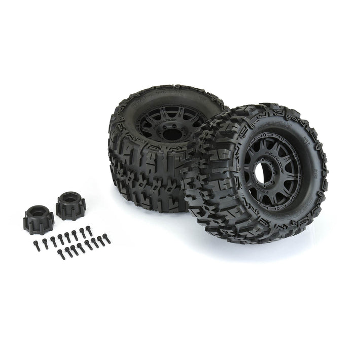 PRO118410 Pro-Line 1/8 Trencher X F/R 3.8" MT Tires Mounted 17mm Black Raid (2)