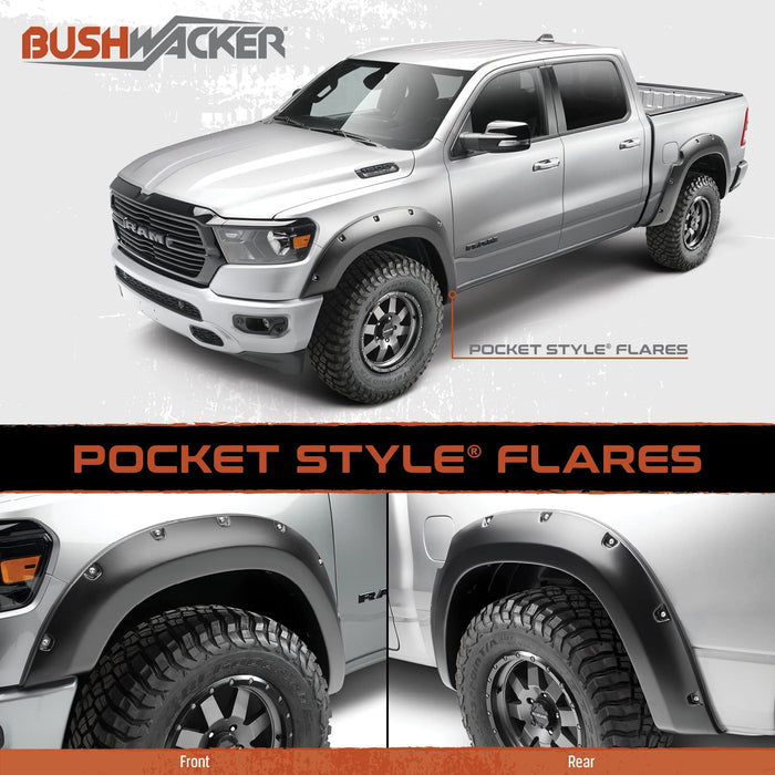 Bushwacker Fender Flares Pocket Style-Color Summit White Smooth Finish 4 Pc Part 40959-14