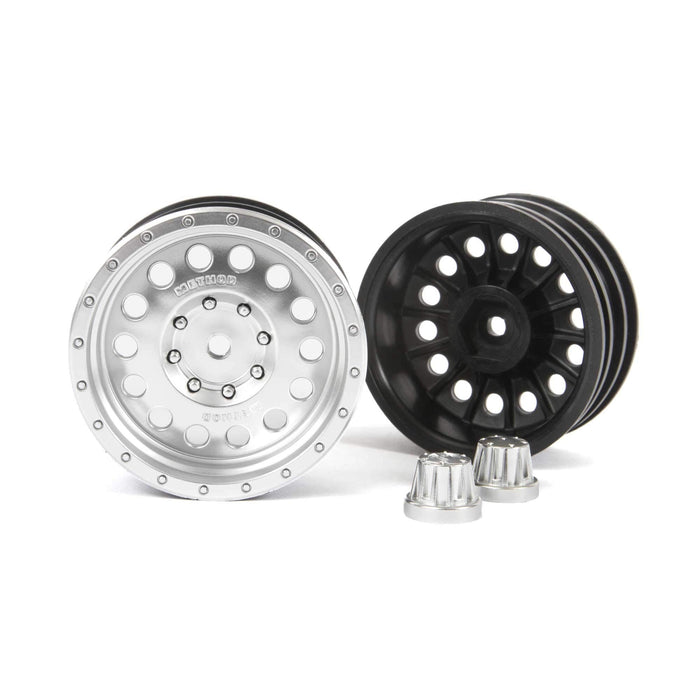 Axial 1/10 Method MR307 Hole 1.9 Wheels 12mm Hex Satin Silver 2 AXI43003