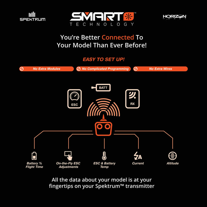 Spektrum SMART 2200mAh 3S 9.9V Smart LiFe ECU Battery IC3 SPMX22003SLFRX Airplane Batteries