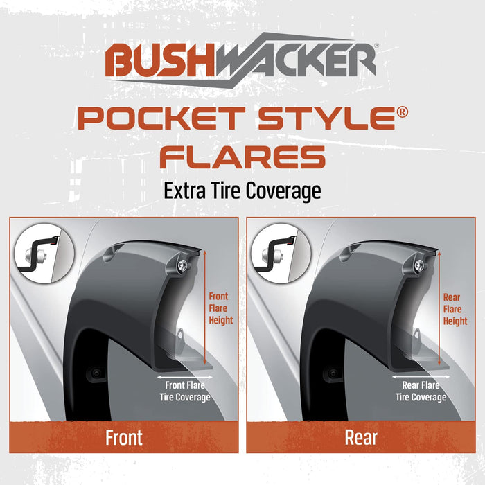 Bushwacker Fleetside Pocket Style Bright White Flares For 16-18 Compatible with Dodge Ram 2500 50919-15