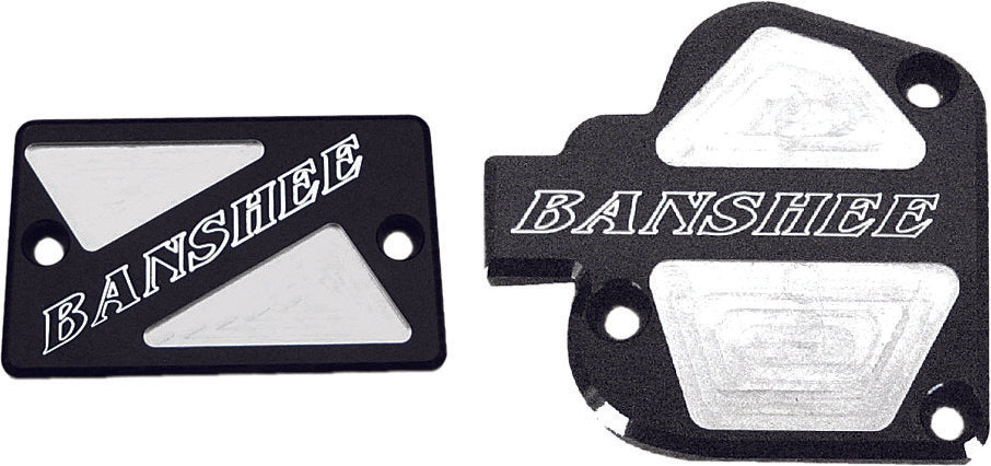 Modquad Throttle & Brake Cover Set Black Logo Banshee TSET1-BBLK