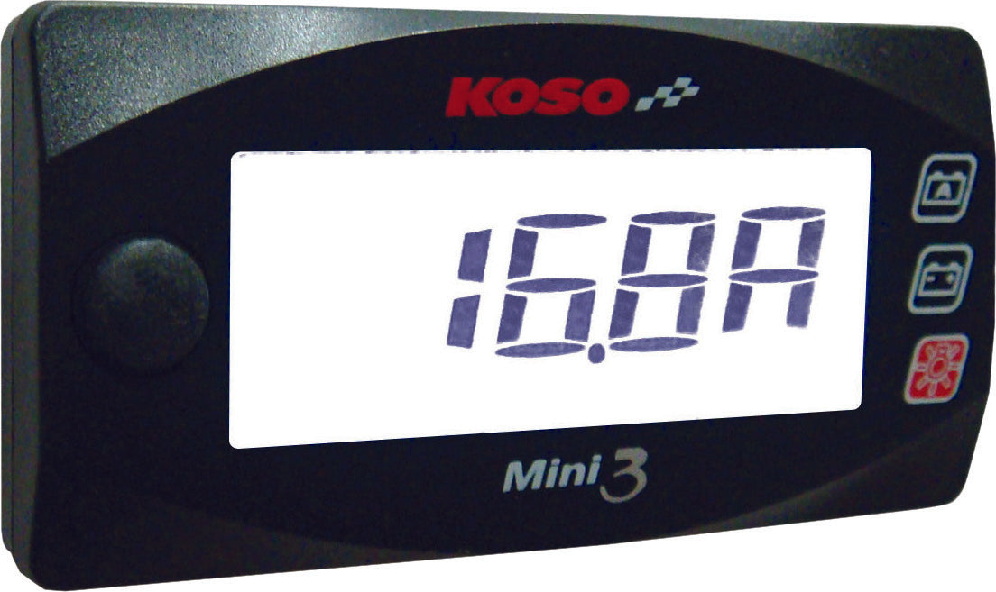 KOSO North America Mini 3-Amp and Volt Meter Universal BA003190