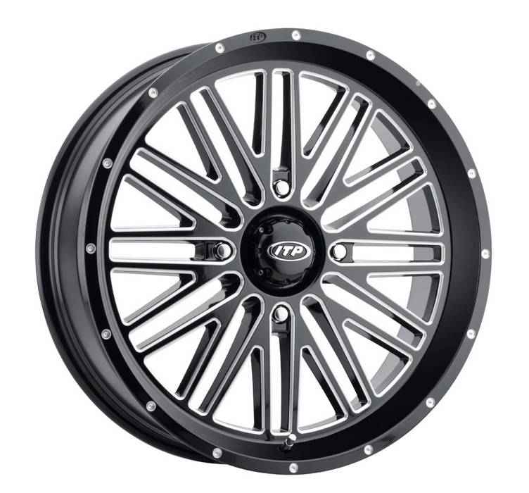 ITP Momentum 18x6.5 / 4x137 BP / 10mm Offset Black w/ Milled Accents Wheel 1822742731B