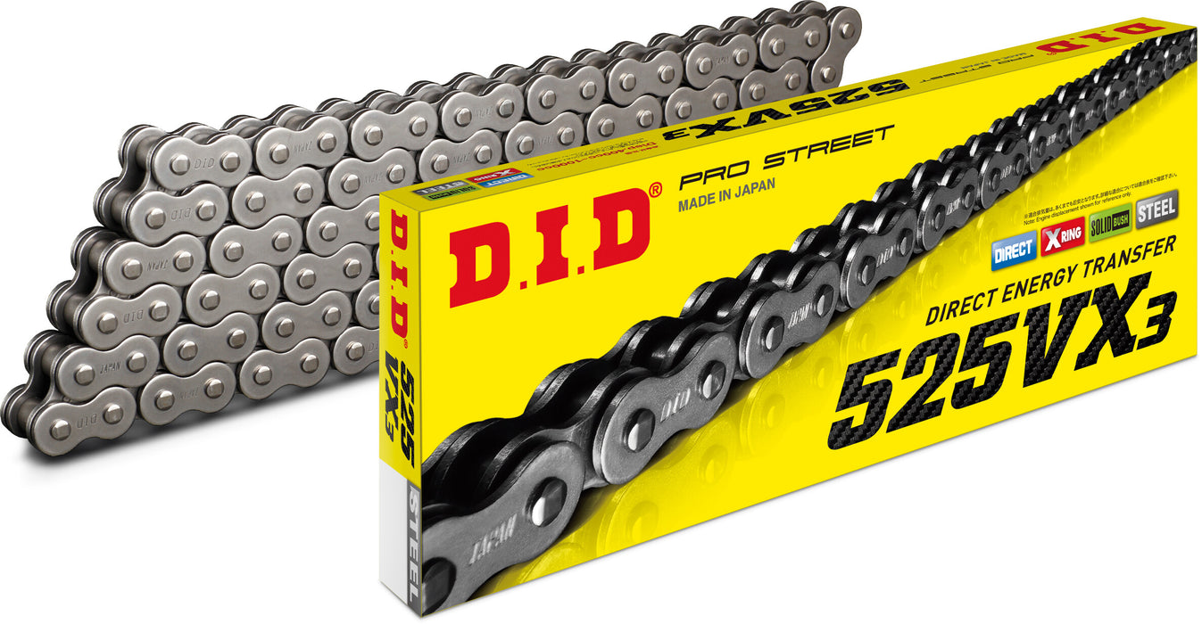 D.I.D. D.I.D 525Vx3X150Fb 525Vx3 Professional O-Ring Series Chain 150 Links Natural 525VX3X150FB