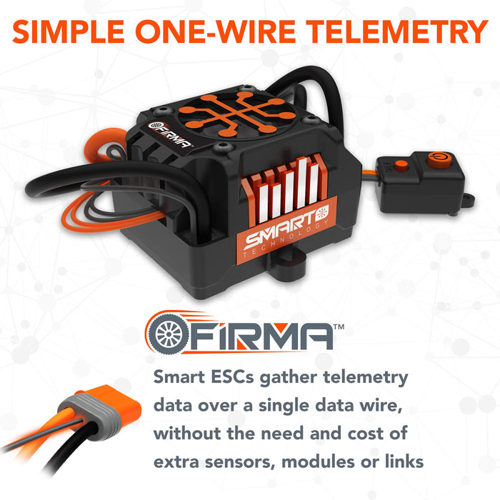 Spektrum SMART FIRMA 130A BL Smart ESC/1900Kv Sensorless MotCombo SPMXSEMC04 Car Speed Controls & Accessories