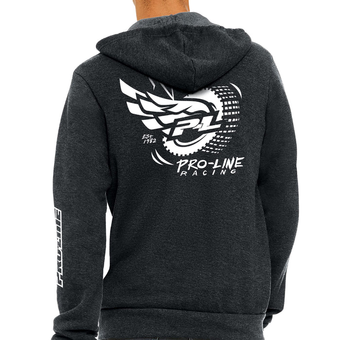 Pro-Line Racing Wings Gray Zip-Up Hoodie Xl, Pro985904 PRO985904