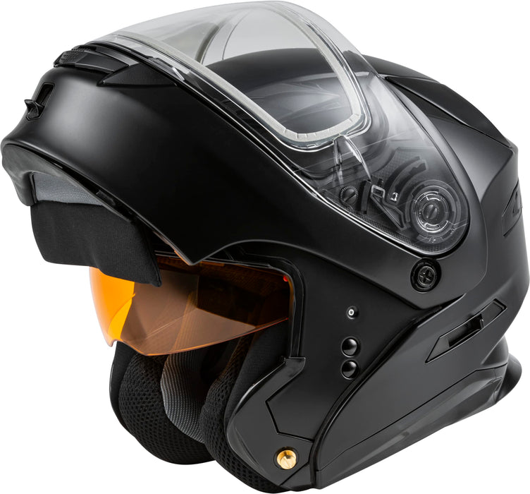 Gmax Md-01S 3X-Large Matte Black Modular Snow Helmet W Double Lens Shield M2010079