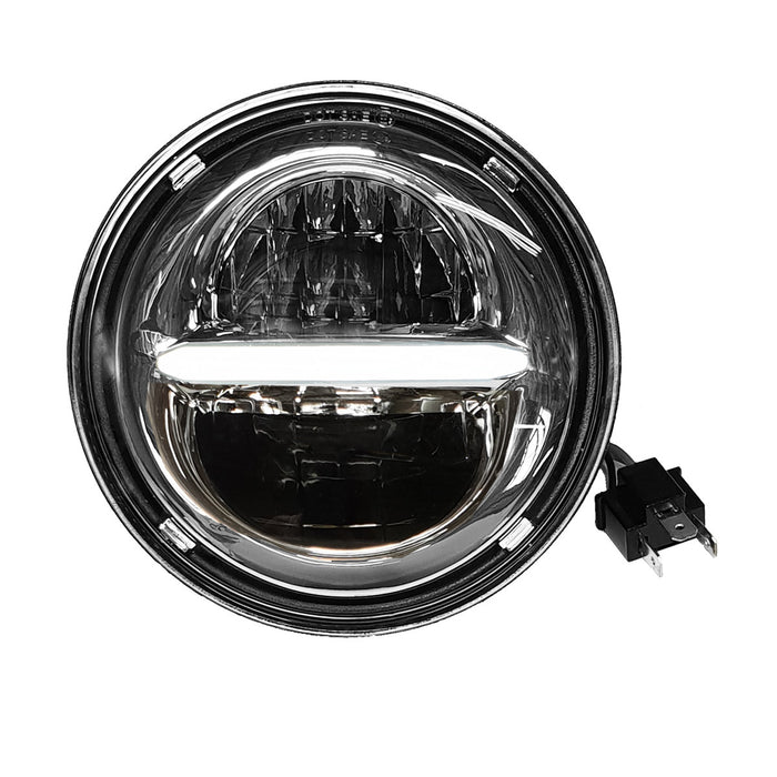 Pathfinder Classic Led Headlight 7" W/Drl Chrome HD7CLC