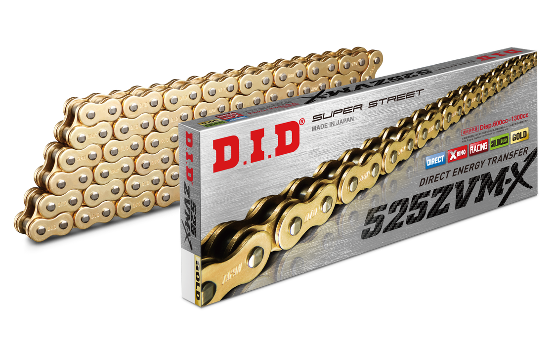 D.I.D. D.I.D 525Zvmxg100Z 525Zvm-X Super Street Series X-Ring Chain 100 Links Gold 525ZVMXG100Z