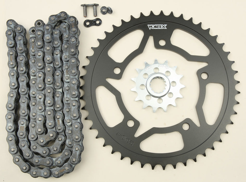 Vortex Sprocket/Chain Kit Stl/Stl 15/47T Sil Sx3 520-112L Blk CK6292