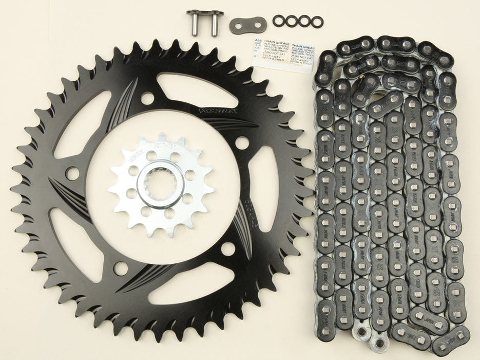 Vortex Sprocket/Chain Kit Stl/Alu 15/45T Blk Rx3 520-114L Blk CK6287