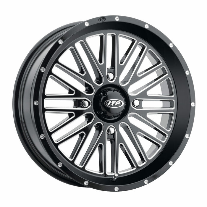 ITP Momentum 18x6.5 / 4x156 BP / 10mm Offset Black w/ Milled Accents Wheel 1822743731B