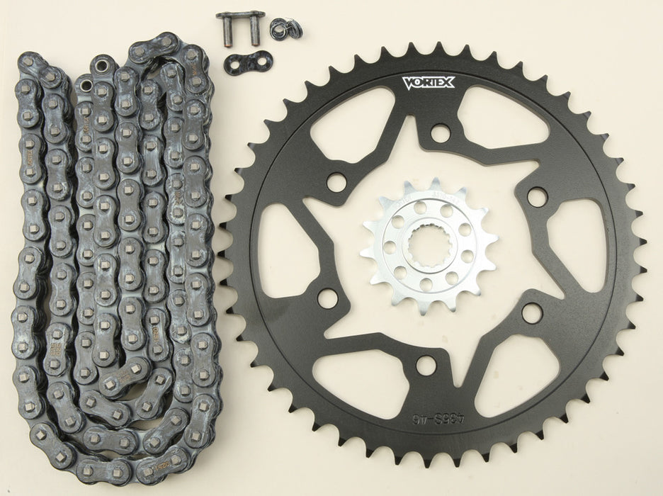 Vortex Sprocket/Chain Kit Stl/Stl 14/46T Sil Sx3 520-114L Blk CK6384